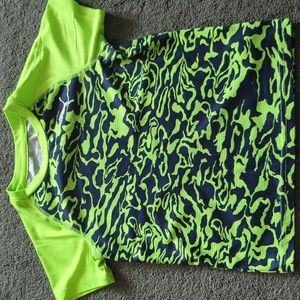 Puma size 5 Tshirt. Lime green and blue